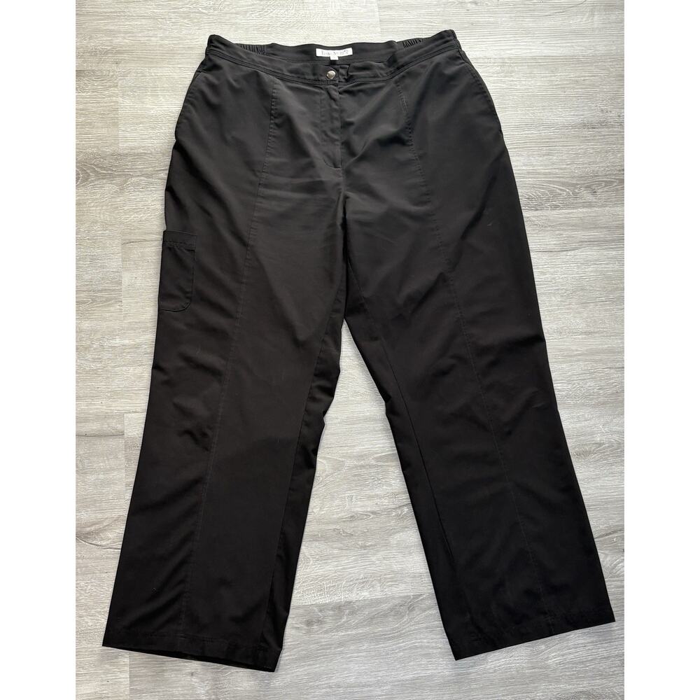 TravelSmith Lightweight Pull‎ On Stretch Dress Pants Women's Sz L Black 22418